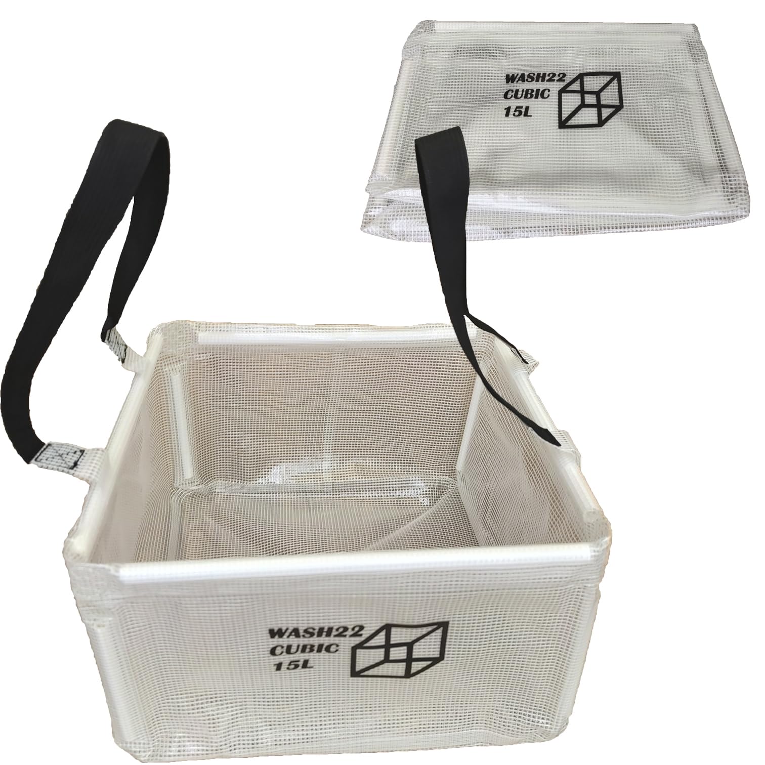 WASH22 Cubic 15L Folding Collapsible Camping Washing Basin Bucket Bag Tidy for Tents Motorhomes Campervans Caravans Boat Yacht Home