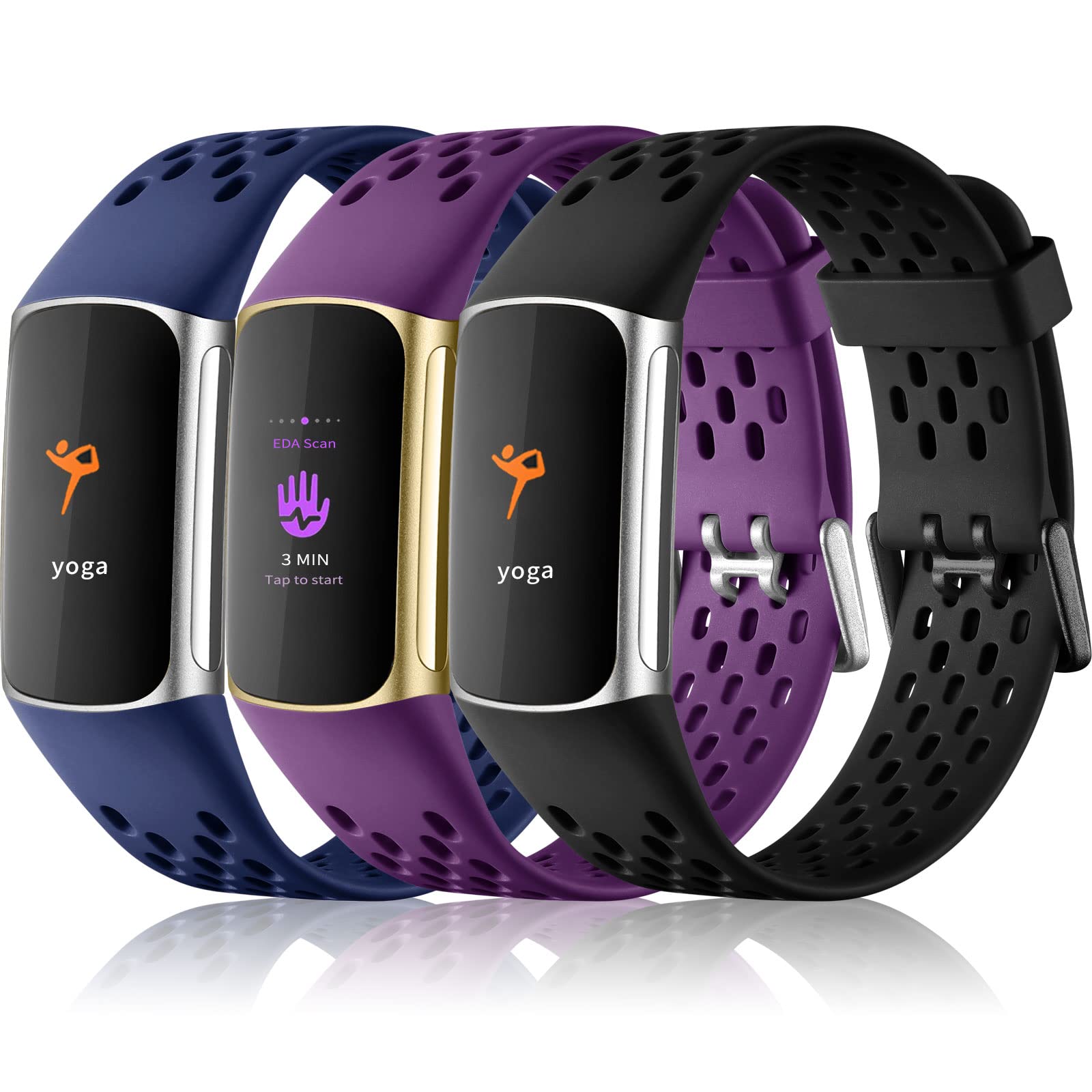 Epova Compatible with Fitbit Charge 5 Strap for Women Men, Soft Breathable Adjustable Waterproof Replacement Sport Wristband Compatible for Charge 5 Strap, Multicolor — image 1