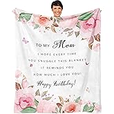 Fesangtao Birthday Gifts for Mom - Mom Birthday Gifts from Daughter Son - Gift for Moms Birthday Unique - Happy Mother Birthday Gift Blanket 60" X 50"