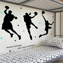 Autocollant Interrupteur Basketball - Dunk Silhouette - Noir 11x12 Cm