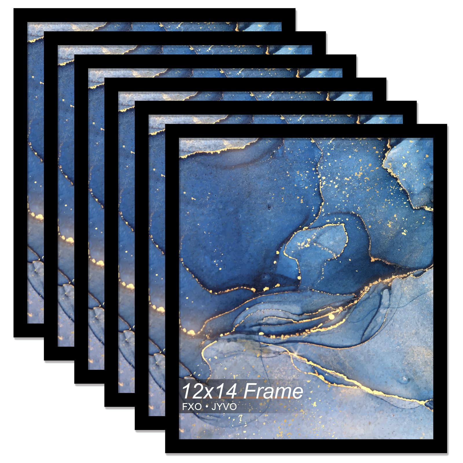 Fxojyvo 12x14 Picture Frame Set of 6, Black Frame