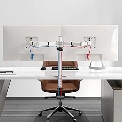 Pholiten Dual Monitor Stand, Heavy Duty Adjustable