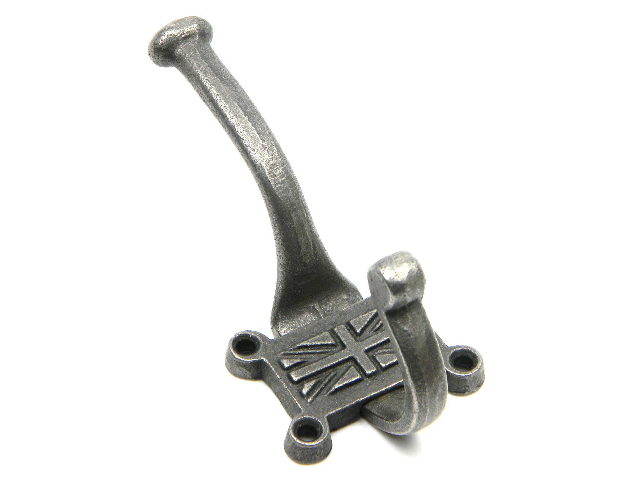 Pack of 5 - Antique Cast Iron Union Jack Coat Hooks 125mm