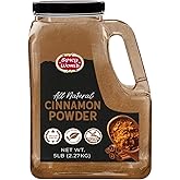 Spicy World Cinnamon Powder 5 LB Jar - Lab Tested for Lead - Ground Cassia Cinnamon Bulk, Great Authentic Spice for Coffee, Tea, Baking &amp; Oatmeal, Rich Flavor &amp; Aroma