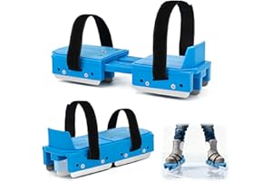 Tryly 1Pair Upgraded Toddler Ice Skates, Kids Adjustable 2-in-1 Double & Single Convertible Blade Skates with Hook and Loop Fastener Straps for Winter Toddler Training Shoes Beginner