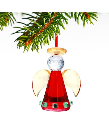 Ganz Pearl Angel – Decorazione Natalizia Angelica – Altezza 11,4 Cm – Acrilico Colorato Con Anello 7,6 Cm