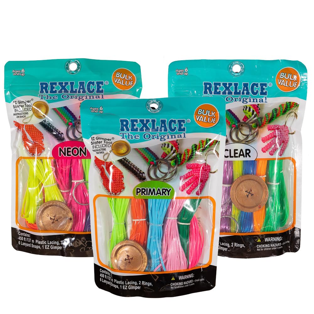 Craft County Pepperell Rexlace Cord 450 FT 2 Rings 6 lanyard Snaps EZ Gimper Beading line Kit