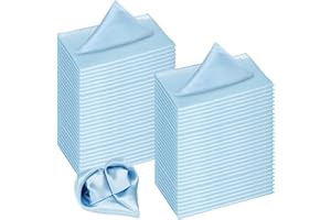 72 Pack Light Blue Satin Napkins, 20 x 20 Inch Cloth Napkins Bulk, Soft Silky Square Dinner Napkins for Wedding, Banquet, Bir