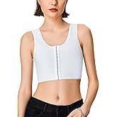 LEINIDINA Chest Binder for Transgender FTM LGBT Tomboy Crew Neck Front Closure Women Binder Bra Tank Top