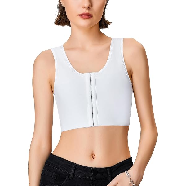 Kreeqe Tomboy Transgenre FTM Poitrine Binder Zip Up Respirant Demi-Binder Bra - Maille Été