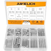 200Pcs Stainless Steel Dowel Pin Assortment Kit - M2 M3 M4 M5 | 22 Sizes 304 SS Shelf Support Pin Kit, Cylindrical Fasteners for Bookshelf Cabinet Closet Fixing