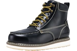HISEA NINGO Work Boots for Men Steel/Soft Toe Boots,6” Waterproof Slip Resistant Industrial & Construction Work Boots,Composite Toe Working Boots