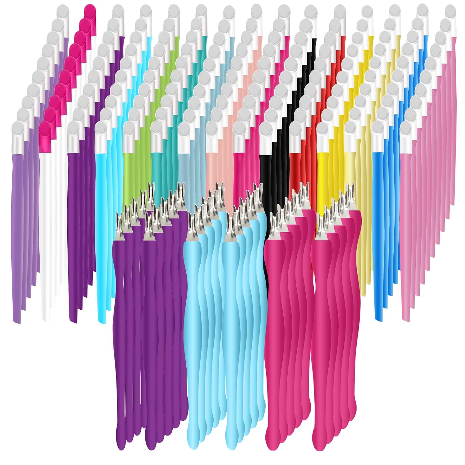 POPMISOLER180-Pcs Professional Nail Art Tools Set, Include Double Head Rubber Nail Cuticle Trimmer Pusher, Stainless Steel Dead Skin Callus Removal Fork, 15 Color Practical Nail Art Tools for Men, Women : Beauty