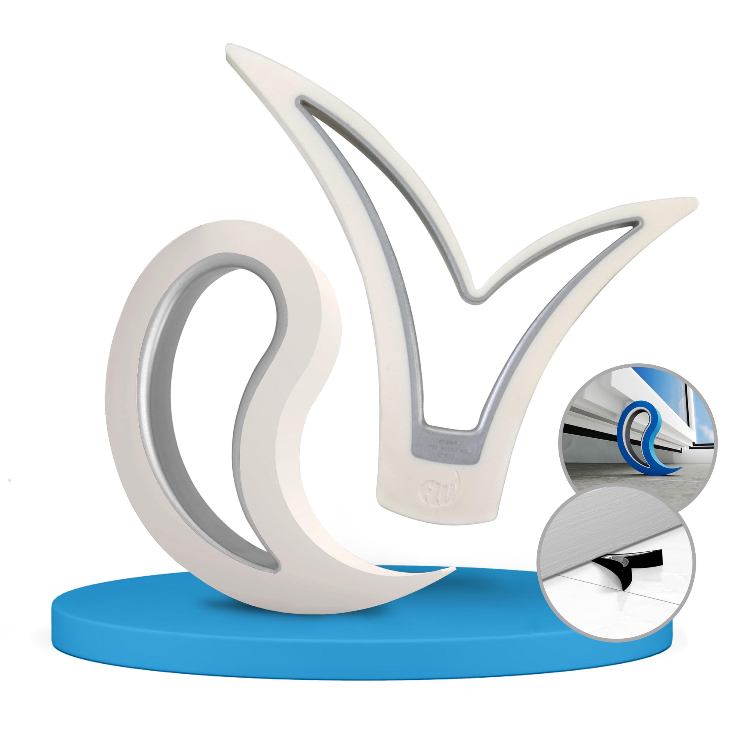 Door and Window Stopper Trial Bundle Set, 1 SofterFix + 1 Stoppy - Window Wedge - Window Stopper - Door Stopper - Door Wedge (White)