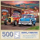 Bits and Pieces Jigsaw Puzzles for Adults 500 Pieces - Hot Rod Sunset | 18" x 24" Jigsaw Puzzle 500 Pieces - Americana Car Puzzles - Recycled Cardboard - Bright Colors - No False Fits