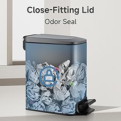 TIPGO Slim Bathroom Trash Can with Lid Soft