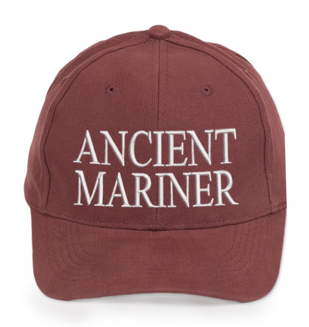 4sold Ancient Mariner, Captain Cabin Boy Crew First Mate Yachting Baseball Cap Inscription Lettering Maroon White (Ancient Mariner)