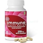 Immune Health Basics Ultra Strength Immunity - Clinically Proven Immune Support - Wellmune Highly Purified Beta Glucan - Gluten-Free, Non-allergenic, Non-GMO and Vegan Capsules - 30 Capsules, 250 mg