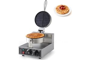 YODHOSA Commercial Waffle Maker, 1200W Waffle Iron, Professional Rotatable Waffle Baker Machine with Temp and Time Control, Non-Stick Baking Pan Stainless Steel for Restaurant Bakeries Kitchen Home
