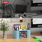 Senders Desk Organiser with 2 Drawers Blue – Storage Box for Desk Office Home view 6