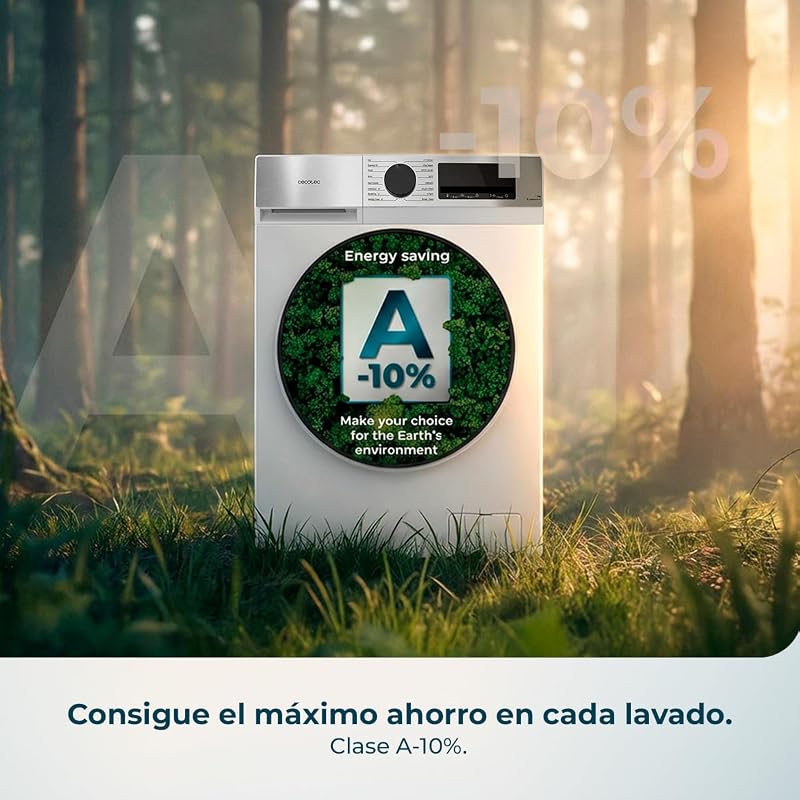 Lavadora Carga Frontal 7Kg Bolero DressCode 7450 Inverter. 1850W, 1200 rpm, Clase A-10%, Bajo Consumo, 16 programas, Panel Inox, Allergy Care, Pearl Drum, Función Silence, KidLock, Blanco