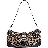 SHENHE Women's Leopard Print Purse Y2k Shoulder Bag Goth Punk Retro Underarm Handbag