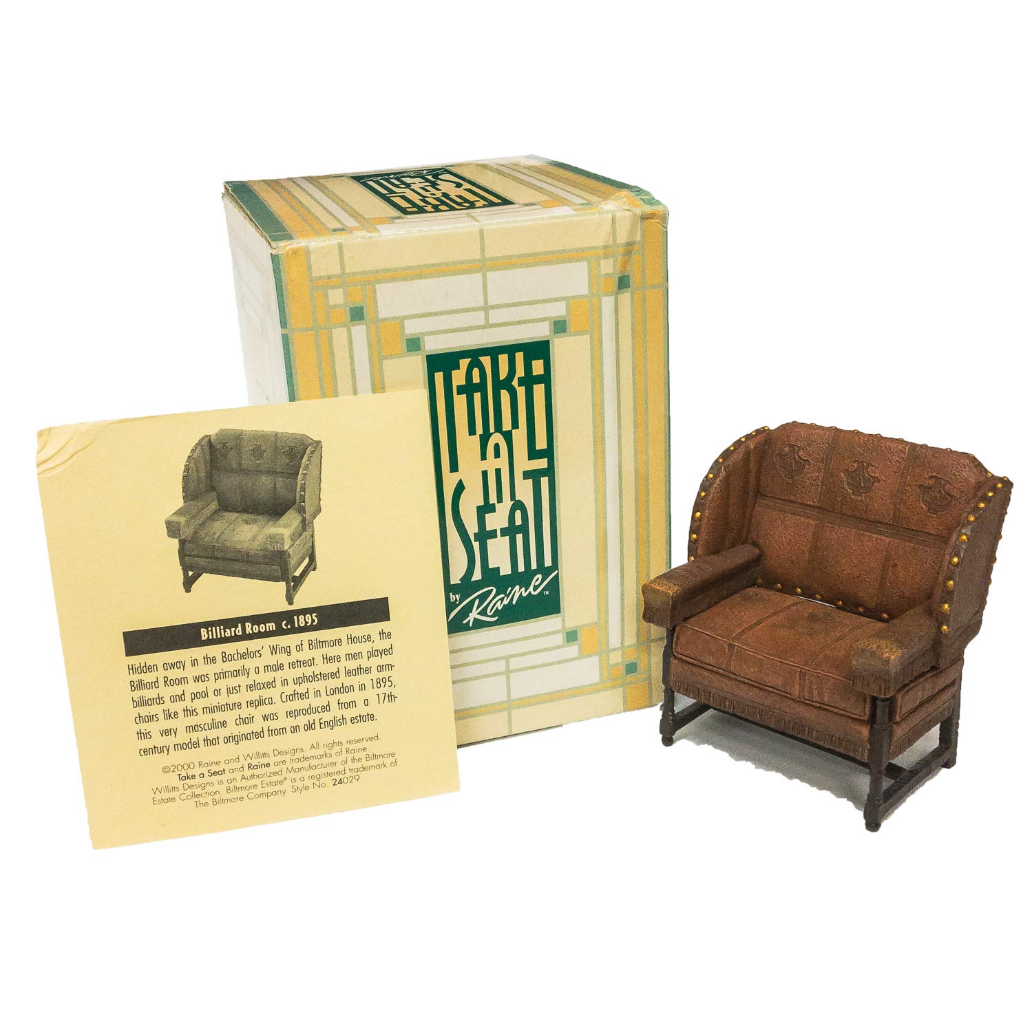 Take A Seat Billiard Room Miniature Collectible Chair