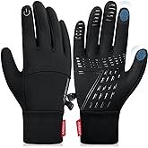 anqier Winter Gloves, Windproof Warm Touchscreen Gloves Men Women for Cycling Running Outdoor Activities