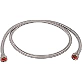 Eastman 6 ft Washing Machine Hose Connector, 3/4 in FHT x 3/4 in FHT, Braided Stainless Steel, 48369