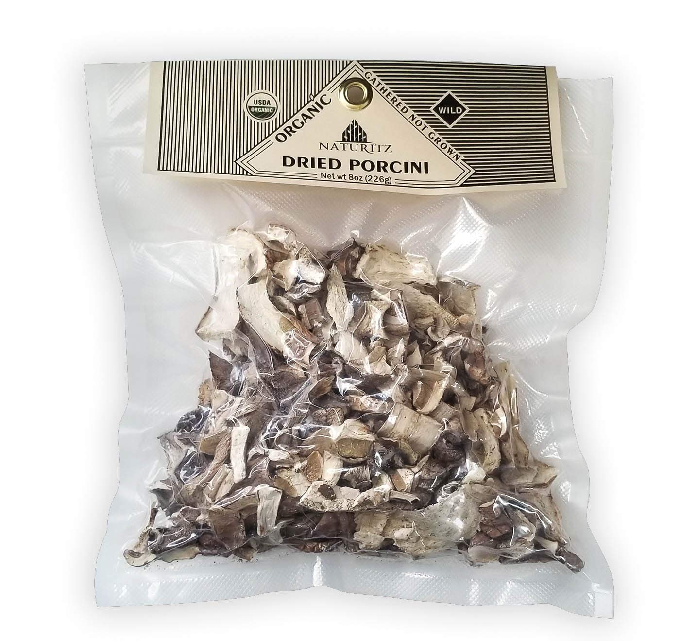 Porcini Dried Mushrooms Wild Vacuum sealed USDA Organic (8 oz