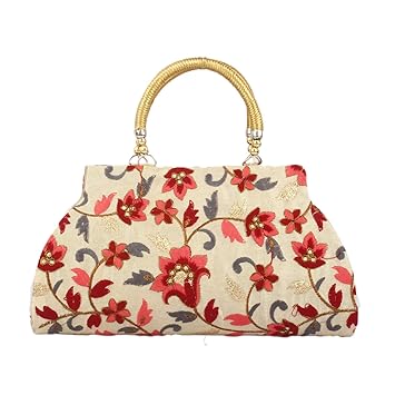 Sontronix Women's Synthetic Handcrafted Party Clutch (Multicolour)