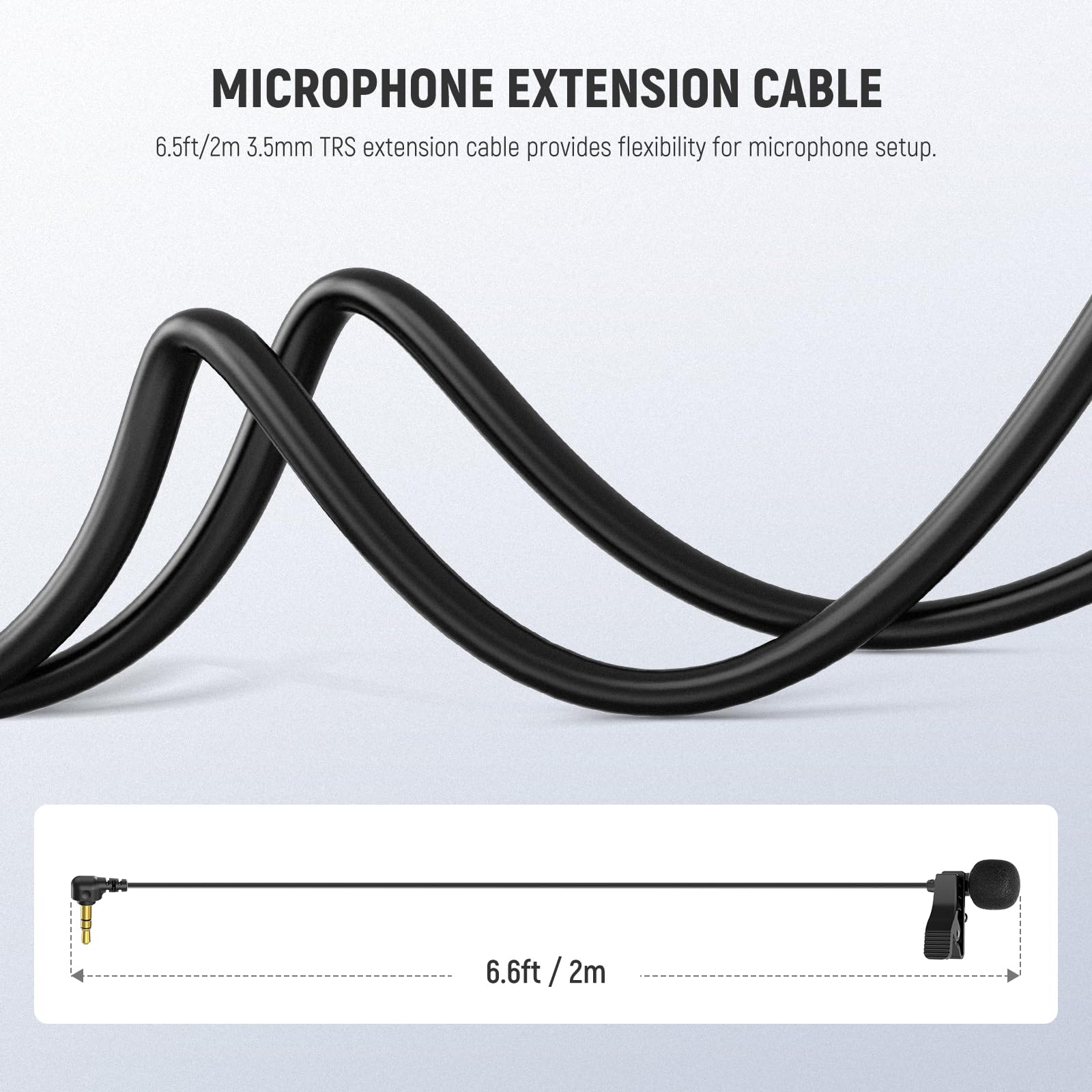 NEEWER Mini Lavalier Microphone (2 Pack), 6.6ft/2m Clip On Wired Condenser Lapel Mic with 3.5mm TRS Plug, Compatible with DJI Mic 2, Rode Wireless Go II, NEEWER CM28 CM31 Camera, LM5