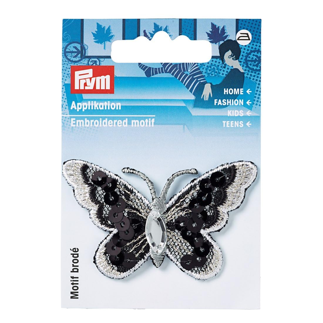 Prym 926369 Appliqué Butterfly Black/White