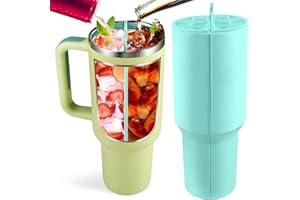 BOENIM 2-in-1 Inner Cup Tray for Stanley 40 OZ, Silicone Cup Divider for Stanley Accessory Dual-sided Drink, Reusable Liner Tray Two Drinks in One Cup (Green)