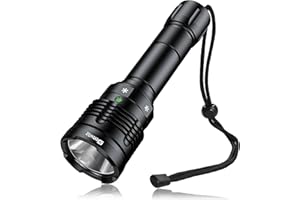 Genwiss Dive Light, 2000 Lumen Waterproof Flashlight with 5 Modes, Underwater Flashlight with Battery Power Indicator (GN-T45)