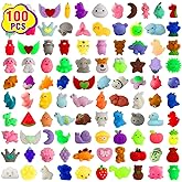 100 Pcs Kawaii Squishies Party Favors for Kids 4-8-12, Mochi Squishy Toys Treasure Box Toys for Classroom Prizes,Stress Relief Fidget Toys Birthday Gift for Boys Girls Goodie Bag Pinata Stuffers