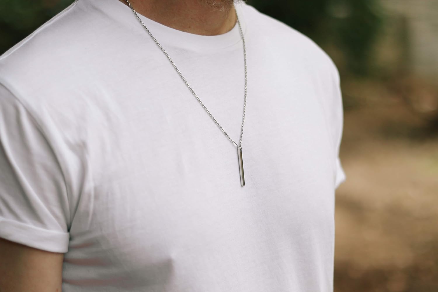 Bar necklace for men, groomsmen gift 