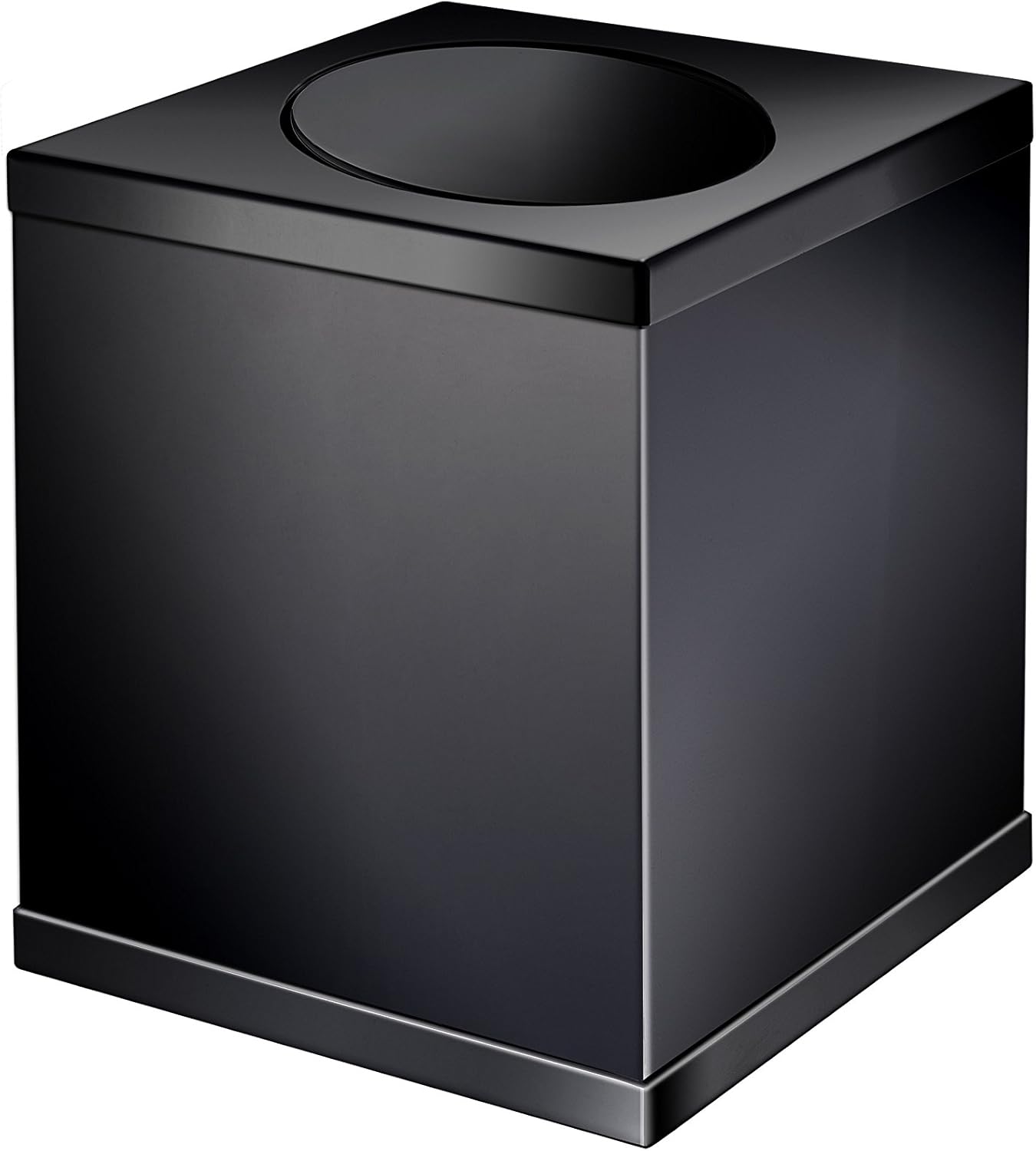 WLuxury Black Square Wastebasket Trash Can for Bathroom