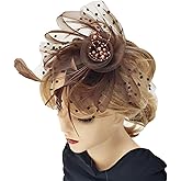 Fascinators Hat Women Tea Party Headband Flower Cocktail Mesh Feathers Hair Clip Kentucky Derby Hat Wedding