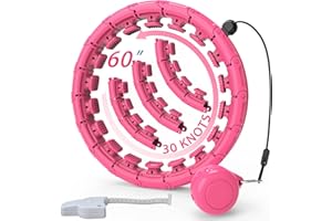 KABCON Infinity Weighted Exercise Hoop Plus Size for Adults Weight Loss,16/30/31/32 knots Smart Fitness circle for Women/Men Fitness Aids,Fitness and Massage 2 in 1,with Weight Adjustable Spinning Ball