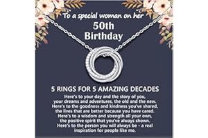 PINKDODO 30th 40th 50th 60th Birthday Gifts for Women, Happy Birthday Necklace for Her Woman Friend Sister Daughter