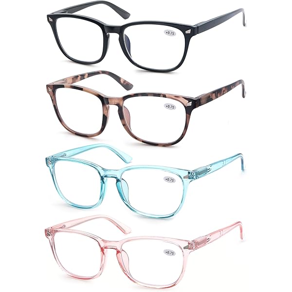 Lunettes De Lecture Anti-lumière Bleue Sans Monture - Verres Carrés, Charnières à Ressort - Pour écran Et Lecture, Grossissement +0 à +4