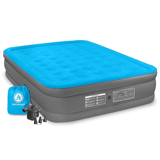 Air Comfort Camp Mate Inflatable Air Mattress RaisedProfile Bed with