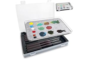 Kreapa Wet Palette Wet Pallet for Miniatures- Stay Wet Palette for Acrylic Painting, Paint Brush Holder Organizer Wet pallete Storage containers