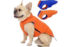 QBLEEV Reversible Dog Coat for Small Dogs, Waterproof Windproof Winter Jacket Keeps Small Breeds Warm & Dry, Lightweight Adju