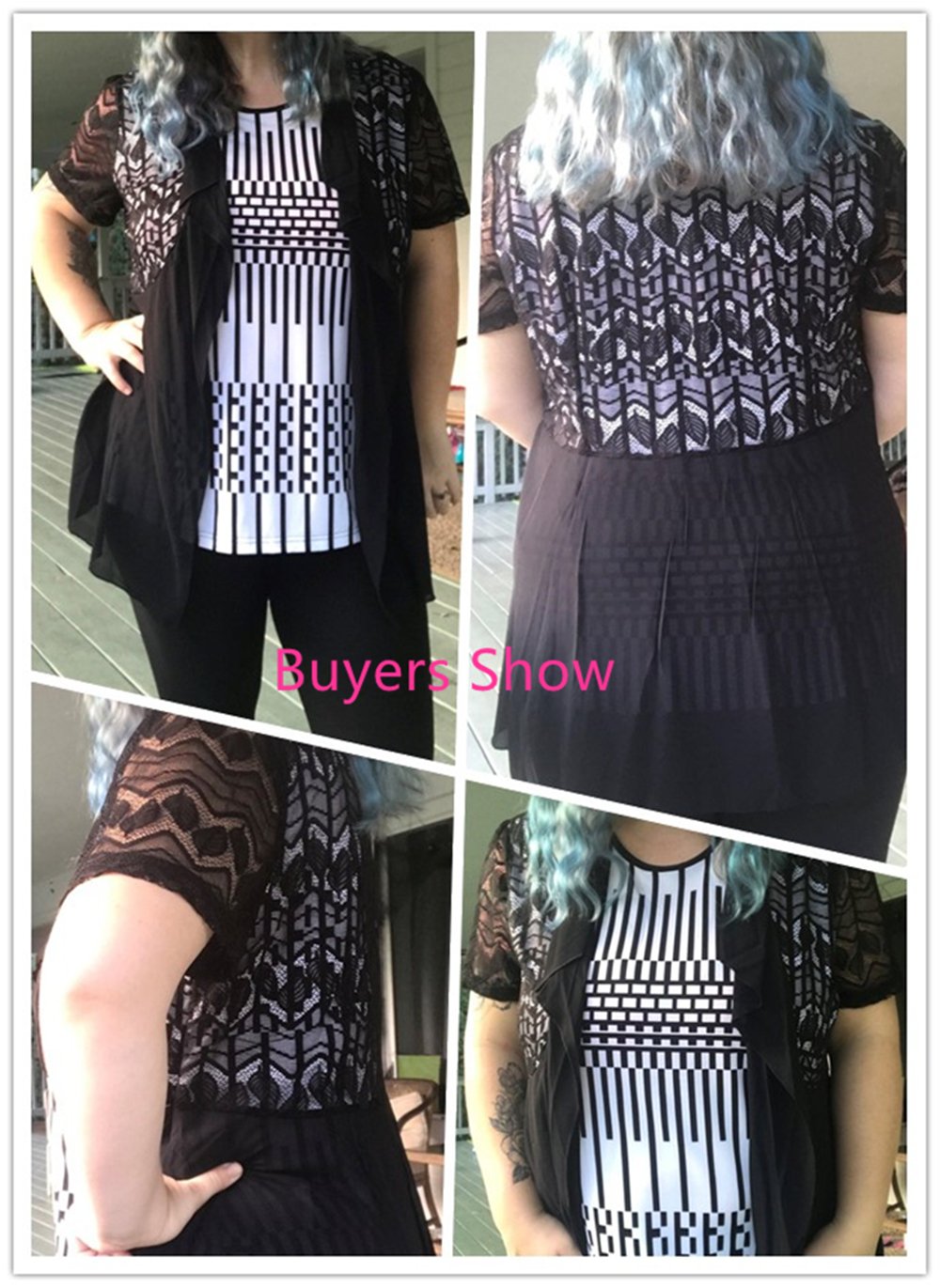 DILANNI Womens Lace Short Sleeve Comfy Tunic Tops for Leggings T-Shirt for Mom