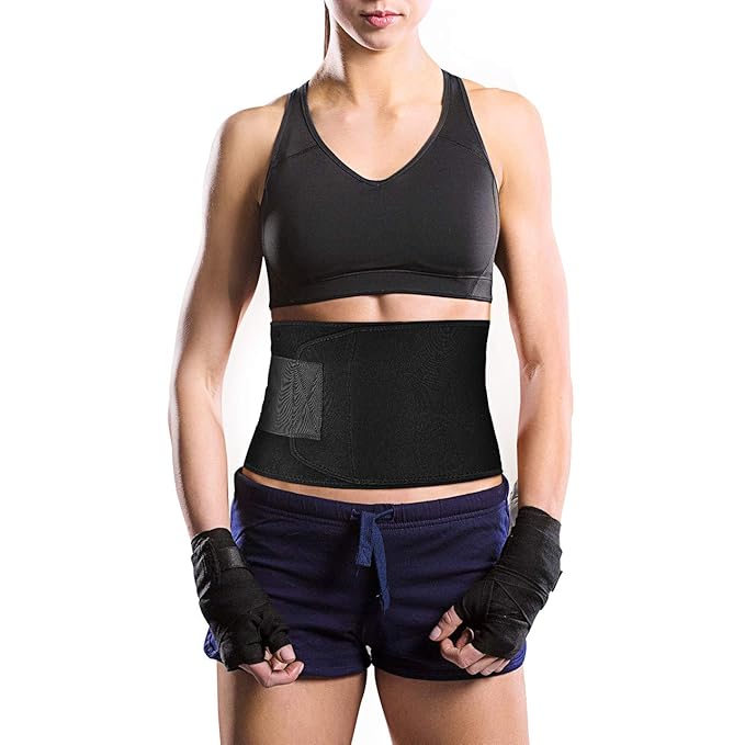 OMORC Bauchweggürtel, Fitnessgürtel Schwitzgürtel mit Maßband Waist Trimmer, Abnehmen Fitnessgürtel Schwitzgürtel für Sport F