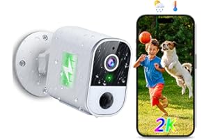 SYMYNELEC Security Cameras Wireless Outdoor, 2.5K 4MP QHD Battery Powered WiFi Cameras for Home Security with AI Human Motion Detection Thermal Sensing Siren Alarm 2-Way Talk IP65 Waterproof Cloud/SD Storage