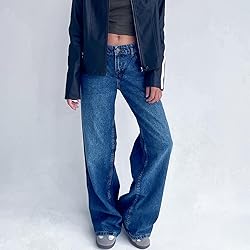 Covvoliy Women's Wide Leg Boyfriend Jeans Straight