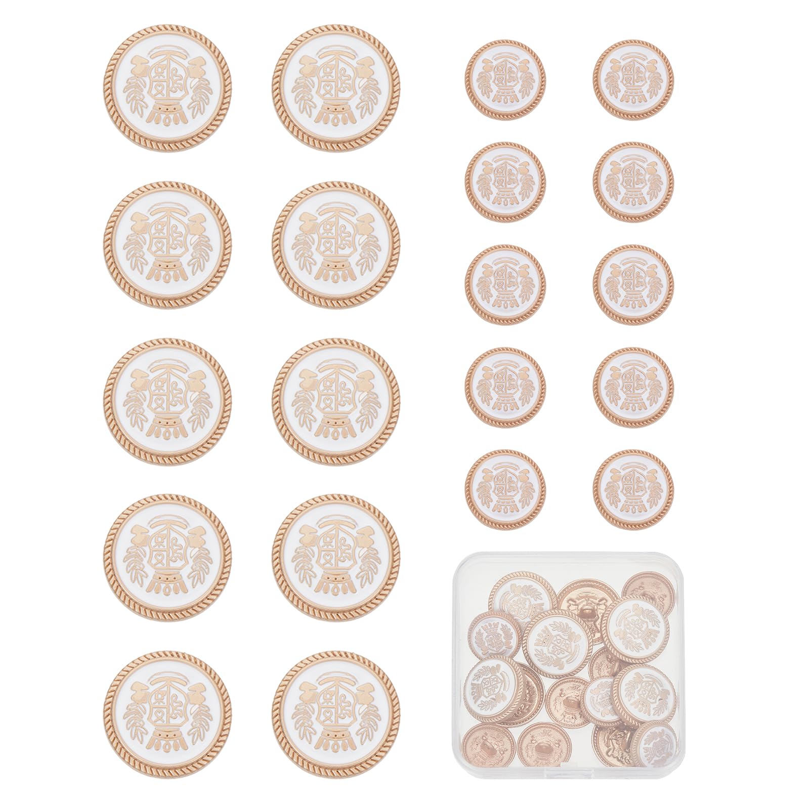 NICENEEDED 20 Pcs Gold Metal Blazer Button, 23mm 18mm Suit Buttons, Vintage Blazer Button Metal Shank Buttons Replacement Jeans Buttons for Men Women Blazers Suits Sport Coat Uniform Jackets